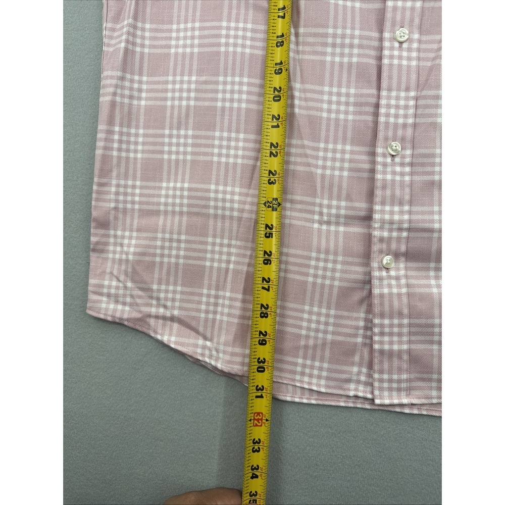 Charles Tyrwhitt Non-Iron Classic Fit Button Down Flannel Mens L Pink Plaid - Picture 7 of 9